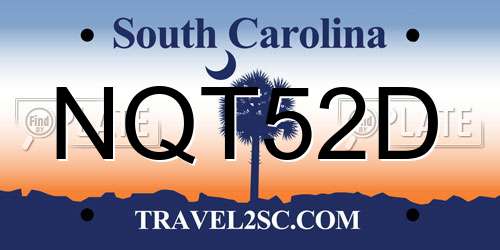 NQT52D South Carolina License Plate