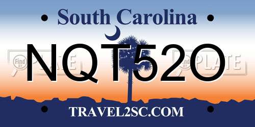 NQT52O South Carolina License Plate