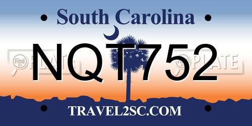 NQT752 South Carolina License Plate