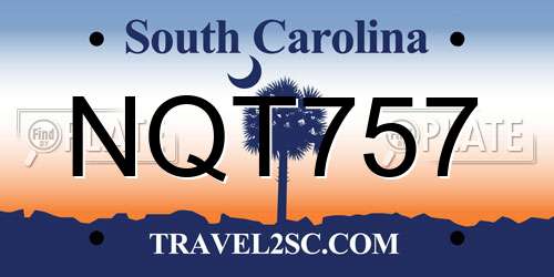 NQT757 South Carolina License Plate
