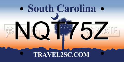 NQT75Z South Carolina License Plate