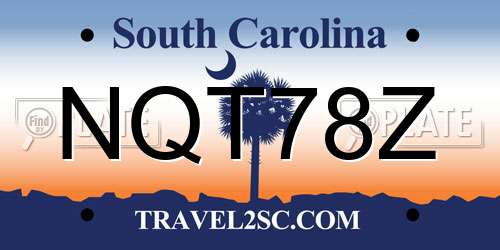 NQT78Z South Carolina License Plate