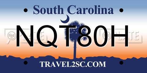 NQT80H South Carolina License Plate