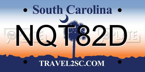 NQT82D South Carolina License Plate