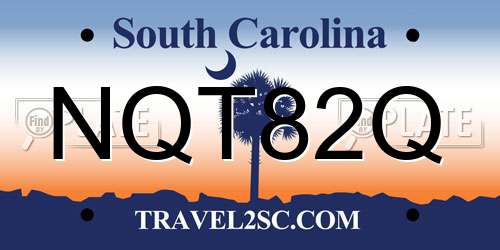 NQT82Q South Carolina License Plate