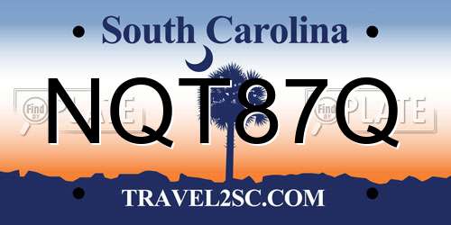 NQT87Q South Carolina License Plate