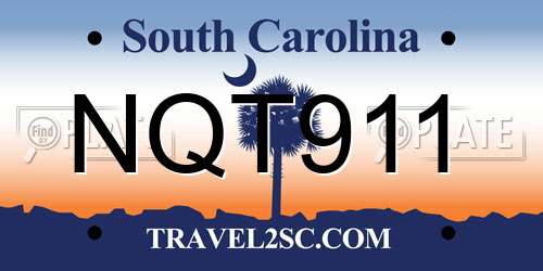 NQT911 South Carolina License Plate
