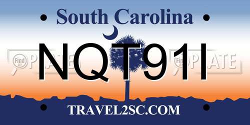NQT91I South Carolina License Plate