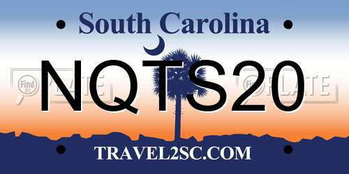 NQTS20 South Carolina License Plate