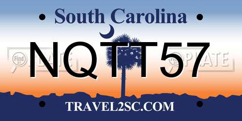 NQTT57 South Carolina License Plate