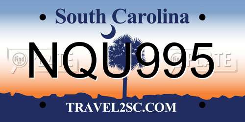 NQU995 South Carolina License Plate