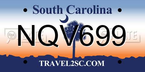 NQV699 South Carolina License Plate