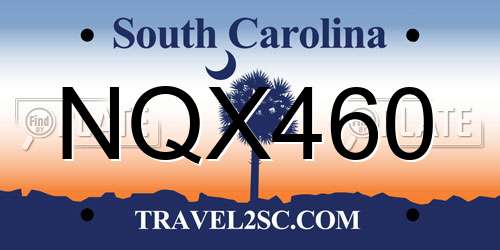 NQX460 South Carolina License Plate