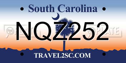 NQZ252 South Carolina License Plate