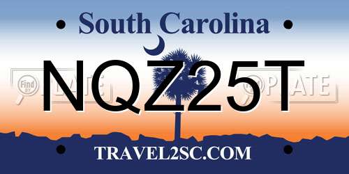 NQZ25T South Carolina License Plate
