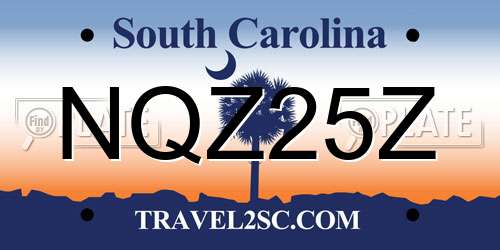 NQZ25Z South Carolina License Plate