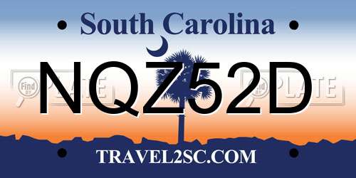 NQZ52D South Carolina License Plate