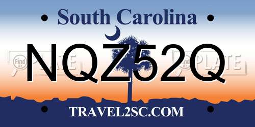 NQZ52Q South Carolina License Plate