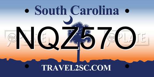 NQZ57O South Carolina License Plate