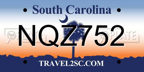 NQZ752 South Carolina License Plate