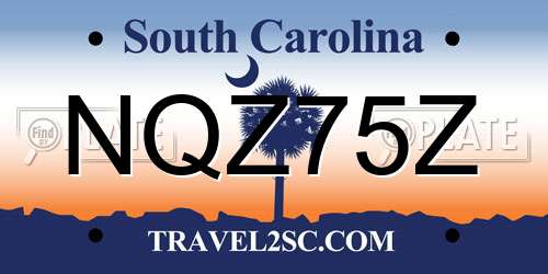 NQZ75Z South Carolina License Plate