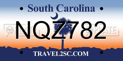 NQZ782 South Carolina License Plate