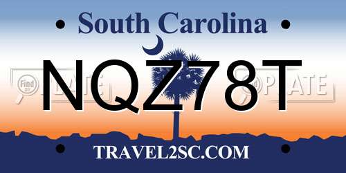 NQZ78T South Carolina License Plate