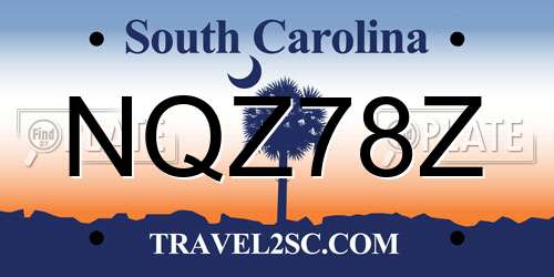 NQZ78Z South Carolina License Plate