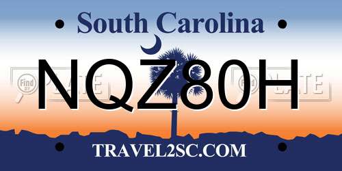 NQZ80H South Carolina License Plate