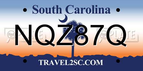 NQZ87Q South Carolina License Plate