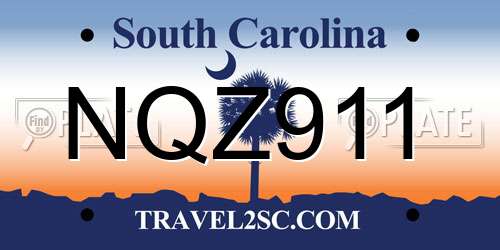 NQZ911 South Carolina License Plate