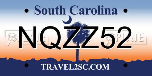 NQZZ52 South Carolina License Plate