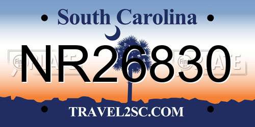 NR26830 South Carolina License Plate