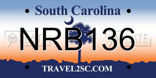 NRB136 South Carolina License Plate