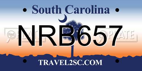 NRB657 South Carolina License Plate