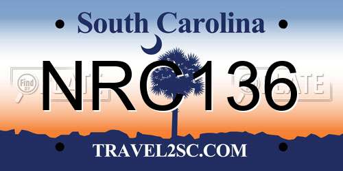 NRC136 South Carolina License Plate
