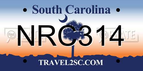NRC314 South Carolina License Plate