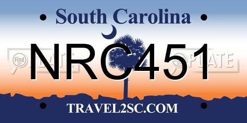 NRC451 South Carolina License Plate