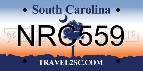NRC559 South Carolina License Plate