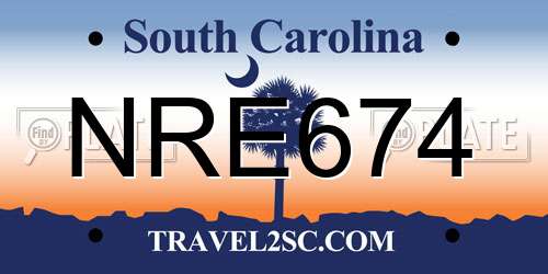 NRE674 South Carolina License Plate