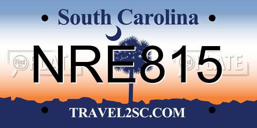 NRE815 South Carolina License Plate