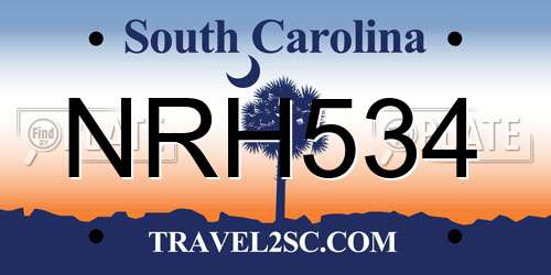 NRH534 South Carolina License Plate