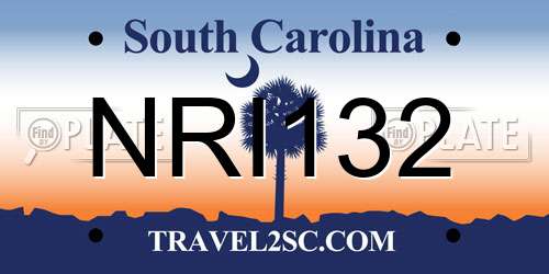 NRI132 South Carolina License Plate