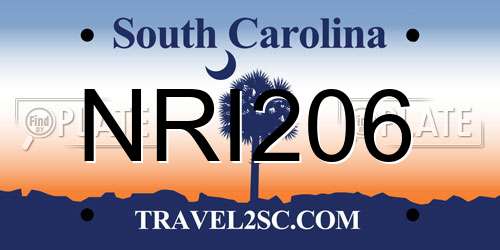 NRI206 South Carolina License Plate