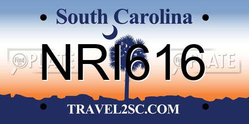 NRI616 South Carolina License Plate
