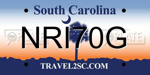NRI70G South Carolina License Plate