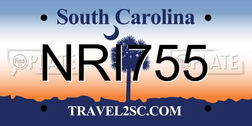 NRI755 South Carolina License Plate