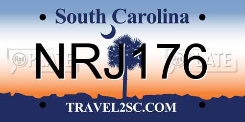 NRJ176 South Carolina License Plate