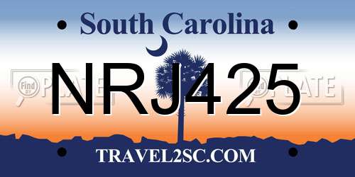 NRJ425 South Carolina License Plate