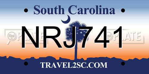 NRJ741 South Carolina License Plate